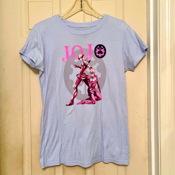 JoJo’s Bizarre Adventure Woman’s Tee Giorno Giovanni with Golden Wind Size Large - Picture 1 of 2